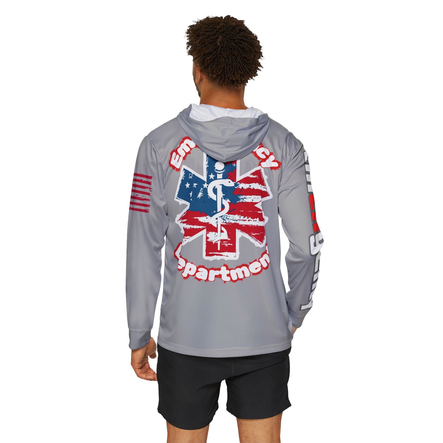 Patriotic Emergency Department Wicking Sports Warmup Hoodie (AOP)