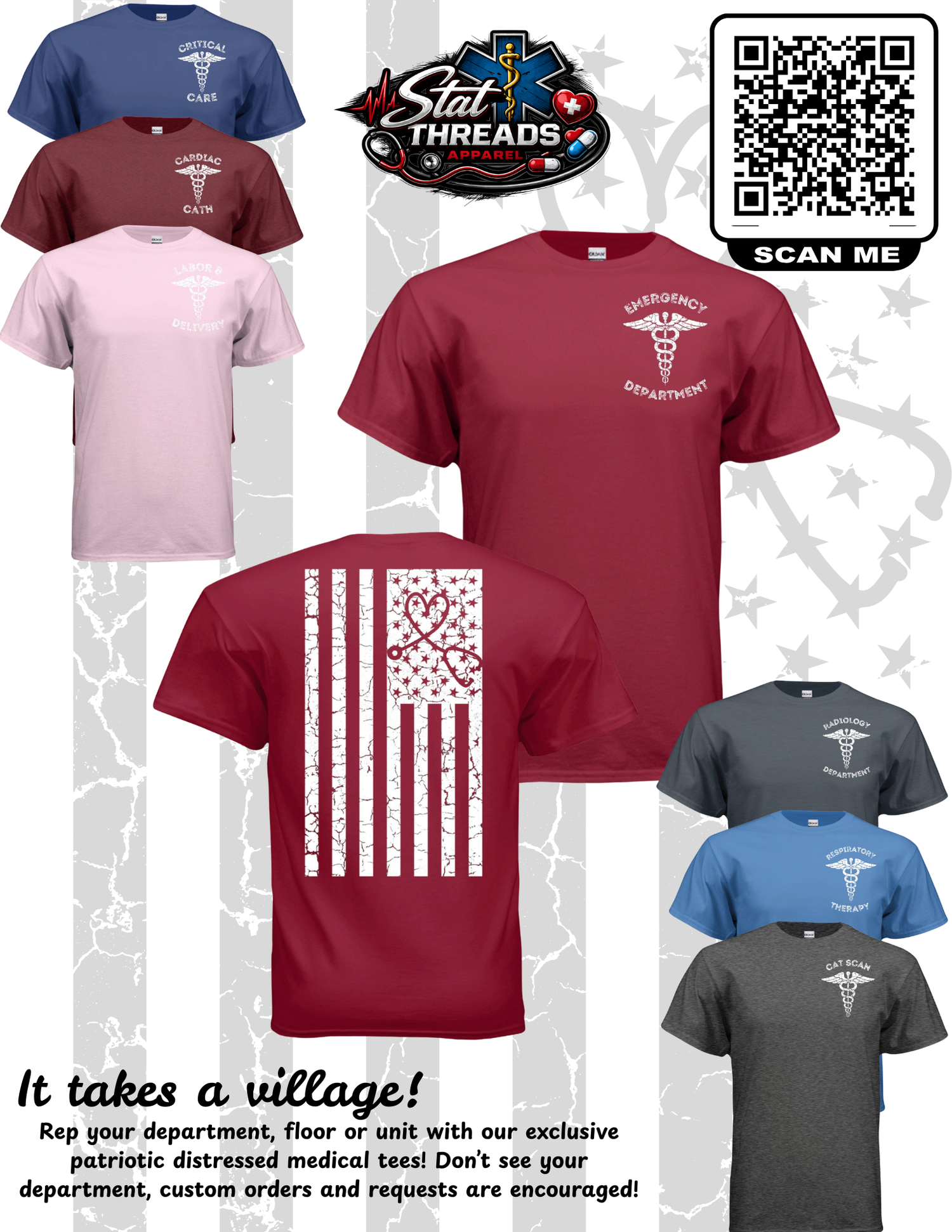 Rep your hood! Patriotic distressed tee