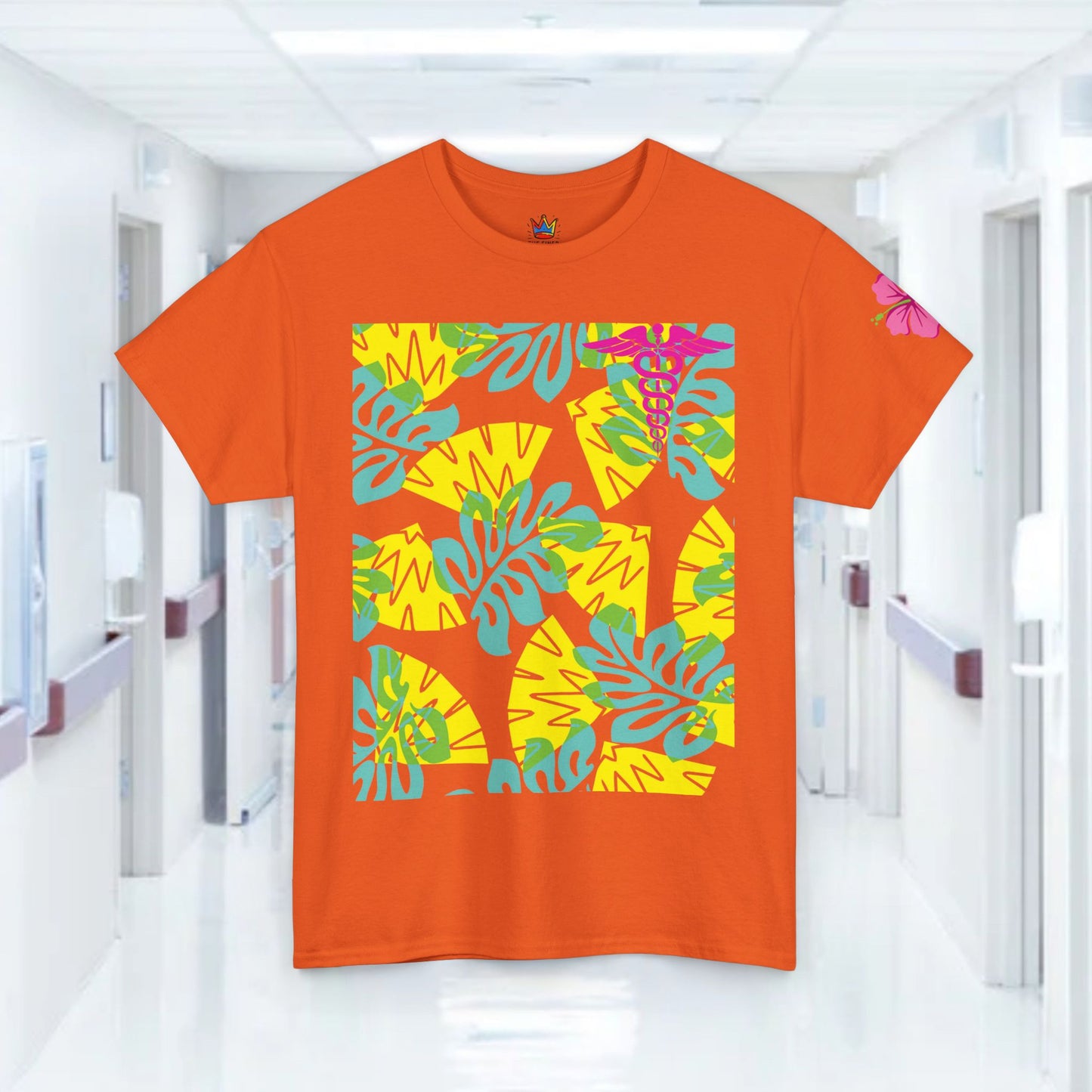 Summertime RN Hawaiian themed t shirt gift for nurses week floral RN shirt tropical themed RN healthcare worker gift t shirt