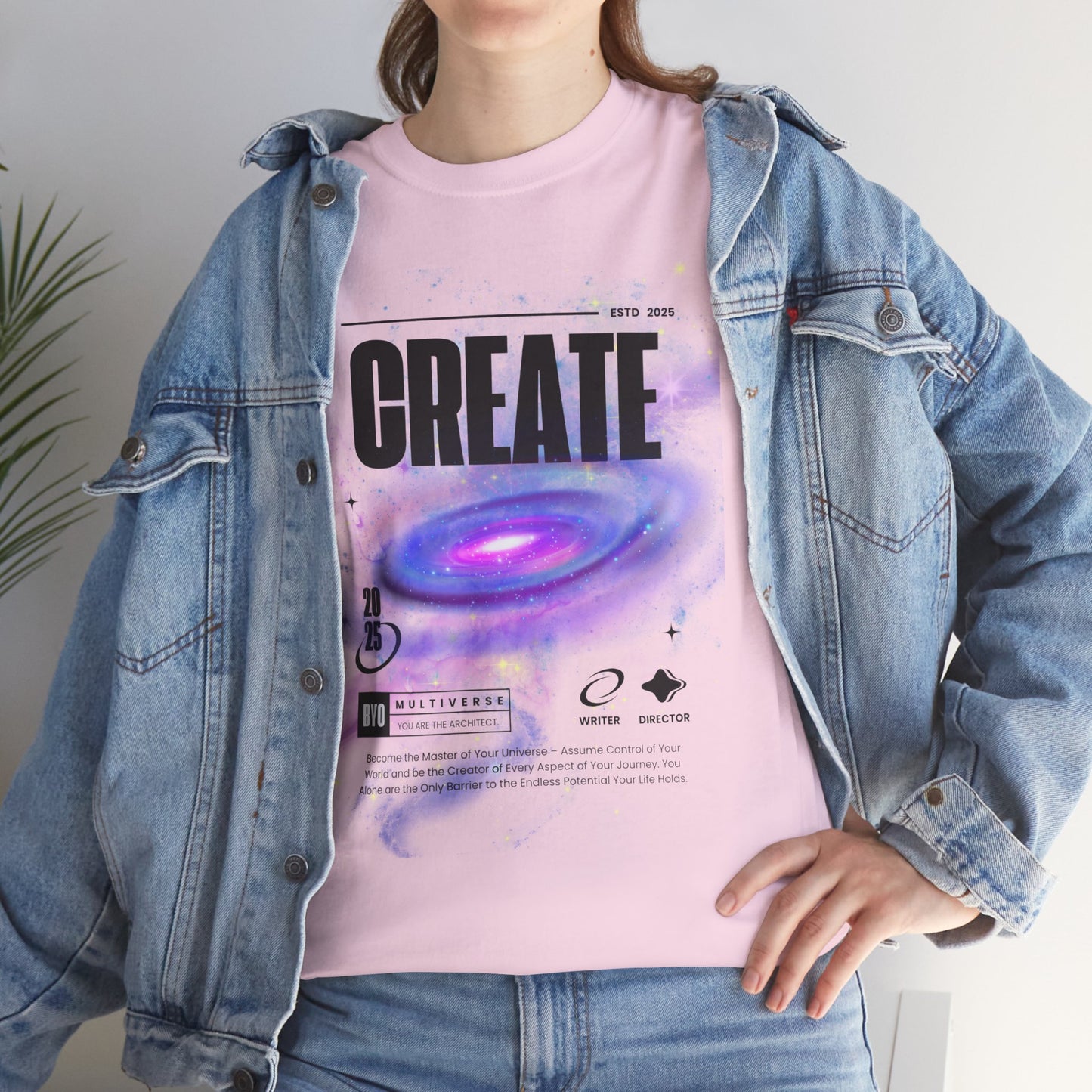 Manifest inspiring create your universe  Unisex Heavy Cotton Tee