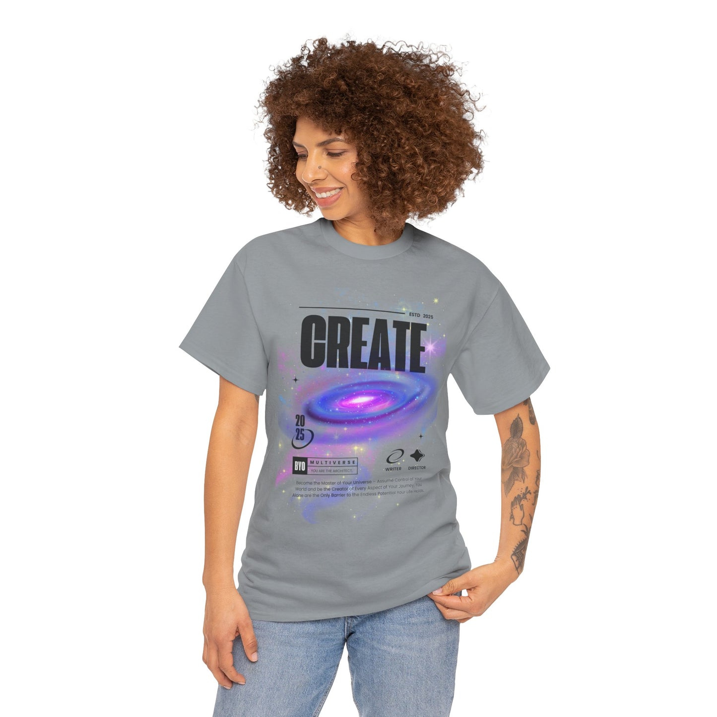Manifest inspiring create your universe  Unisex Heavy Cotton Tee