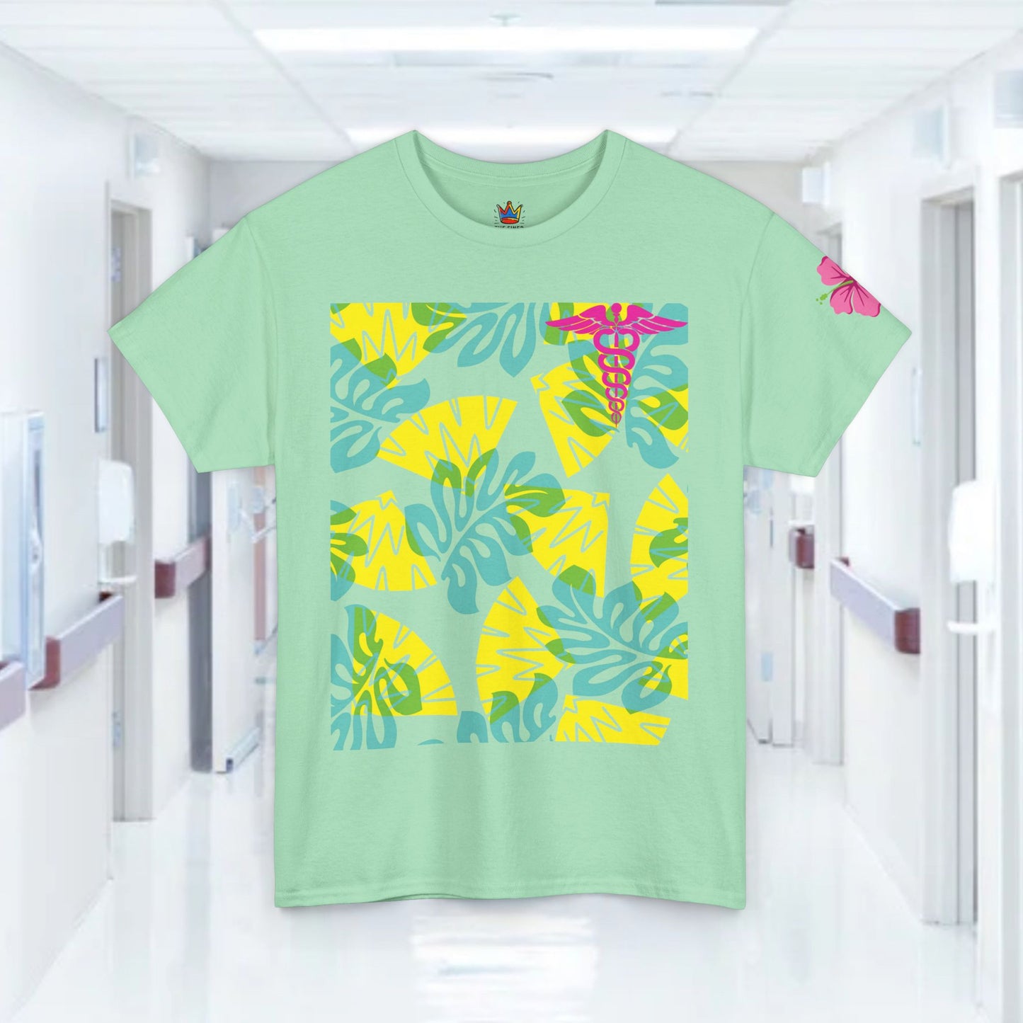 Summertime RN Hawaiian themed t shirt gift for nurses week floral RN shirt tropical themed RN healthcare worker gift t shirt