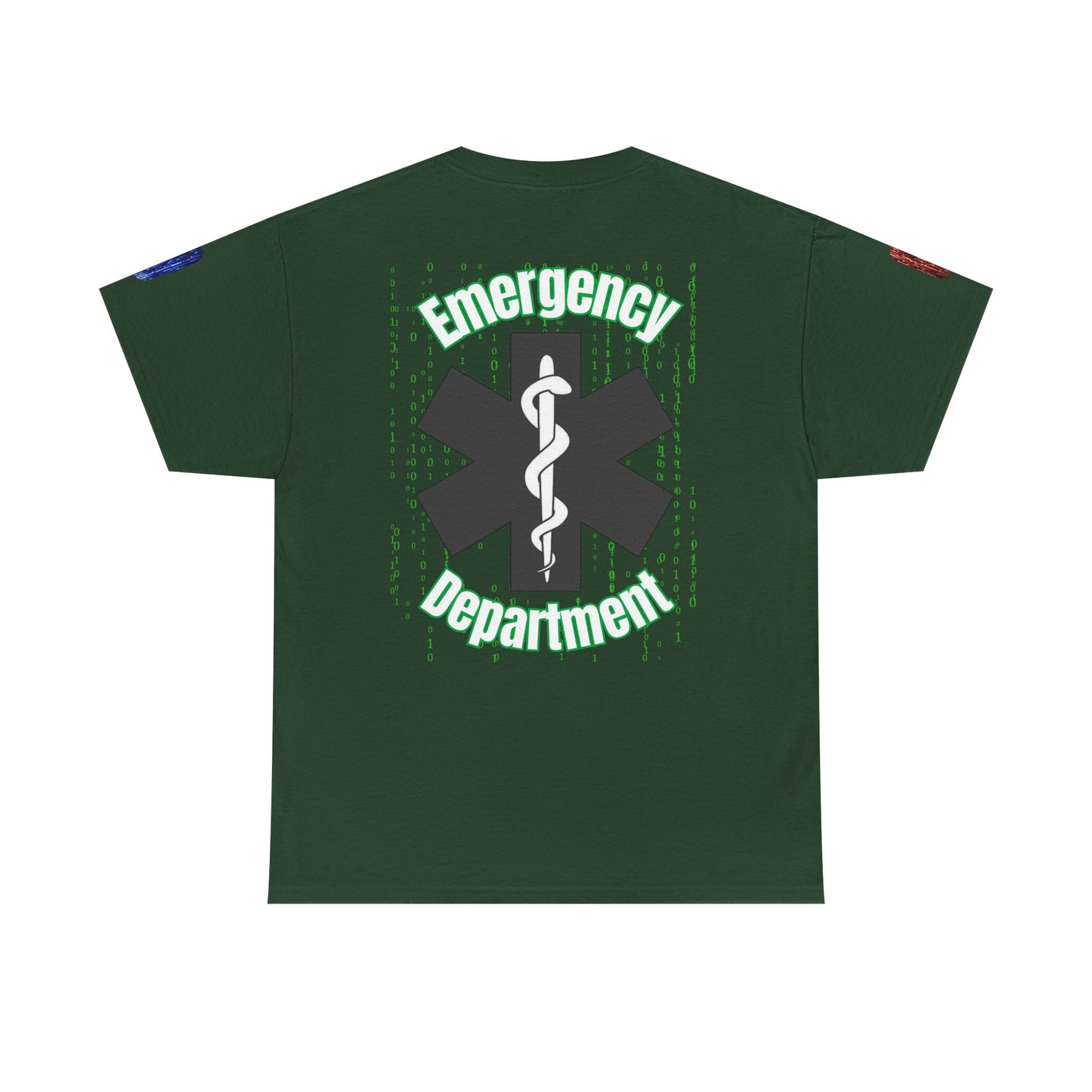 Emergency department Matrix Code T shirt gift for healthcare worker emergency department glitch star of life t-shirt
