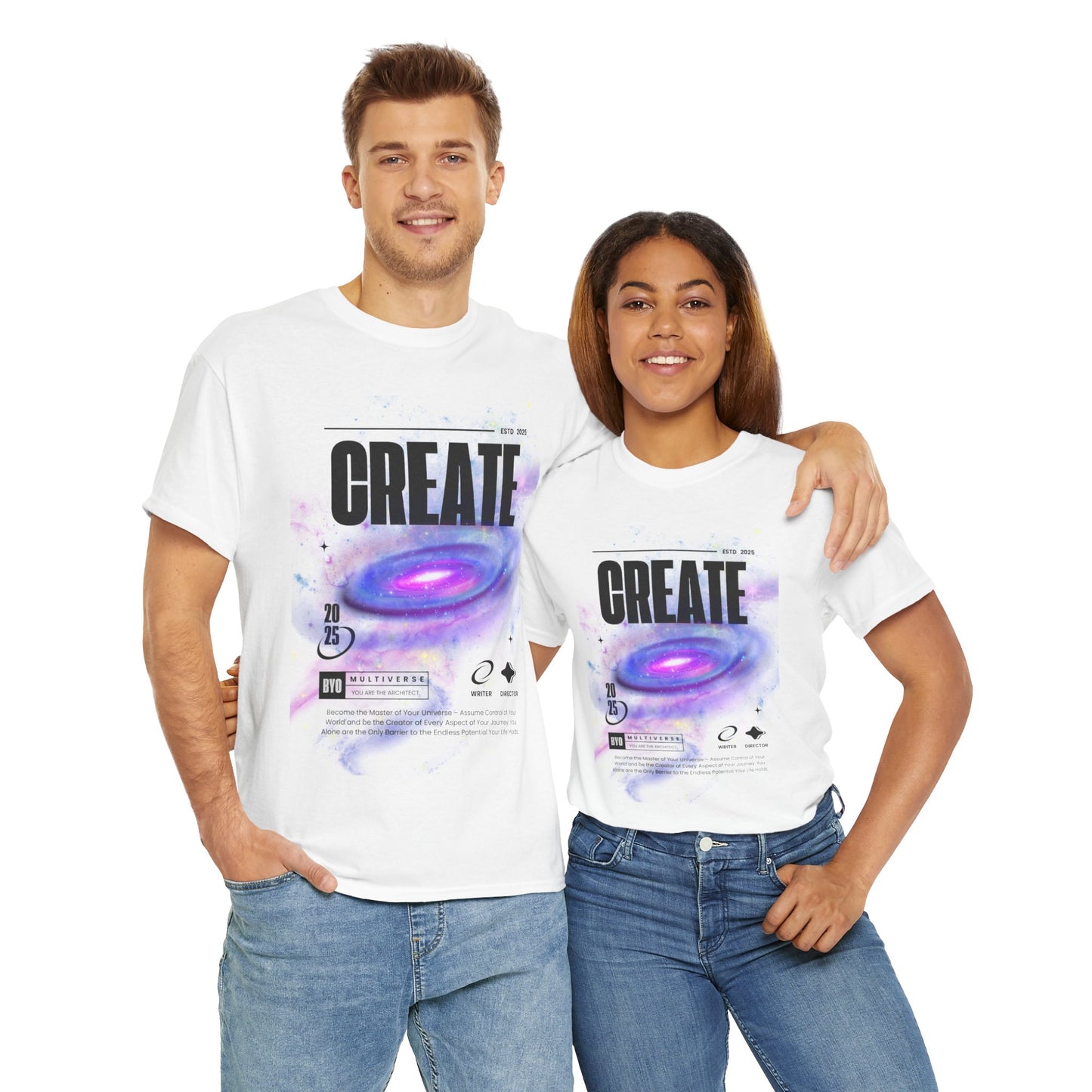 Manifest inspiring create your universe  Unisex Heavy Cotton Tee