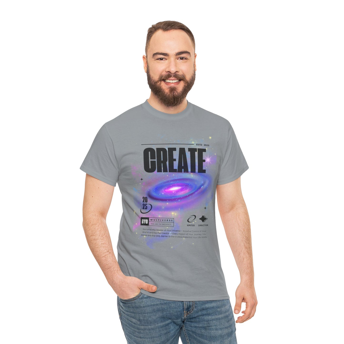 Manifest inspiring create your universe  Unisex Heavy Cotton Tee