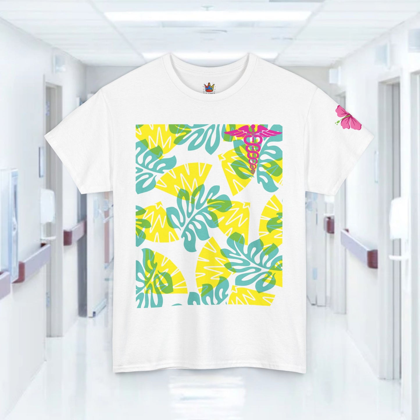 Summertime RN Hawaiian themed t shirt gift for nurses week floral RN shirt tropical themed RN healthcare worker gift t shirt