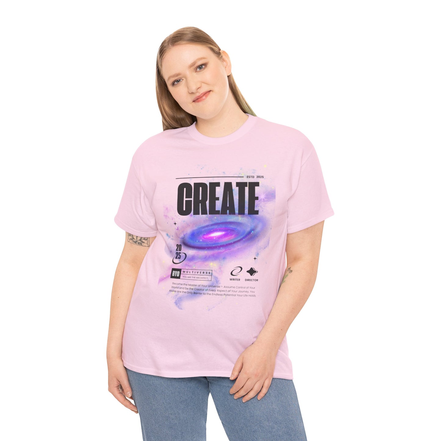 Manifest inspiring create your universe  Unisex Heavy Cotton Tee