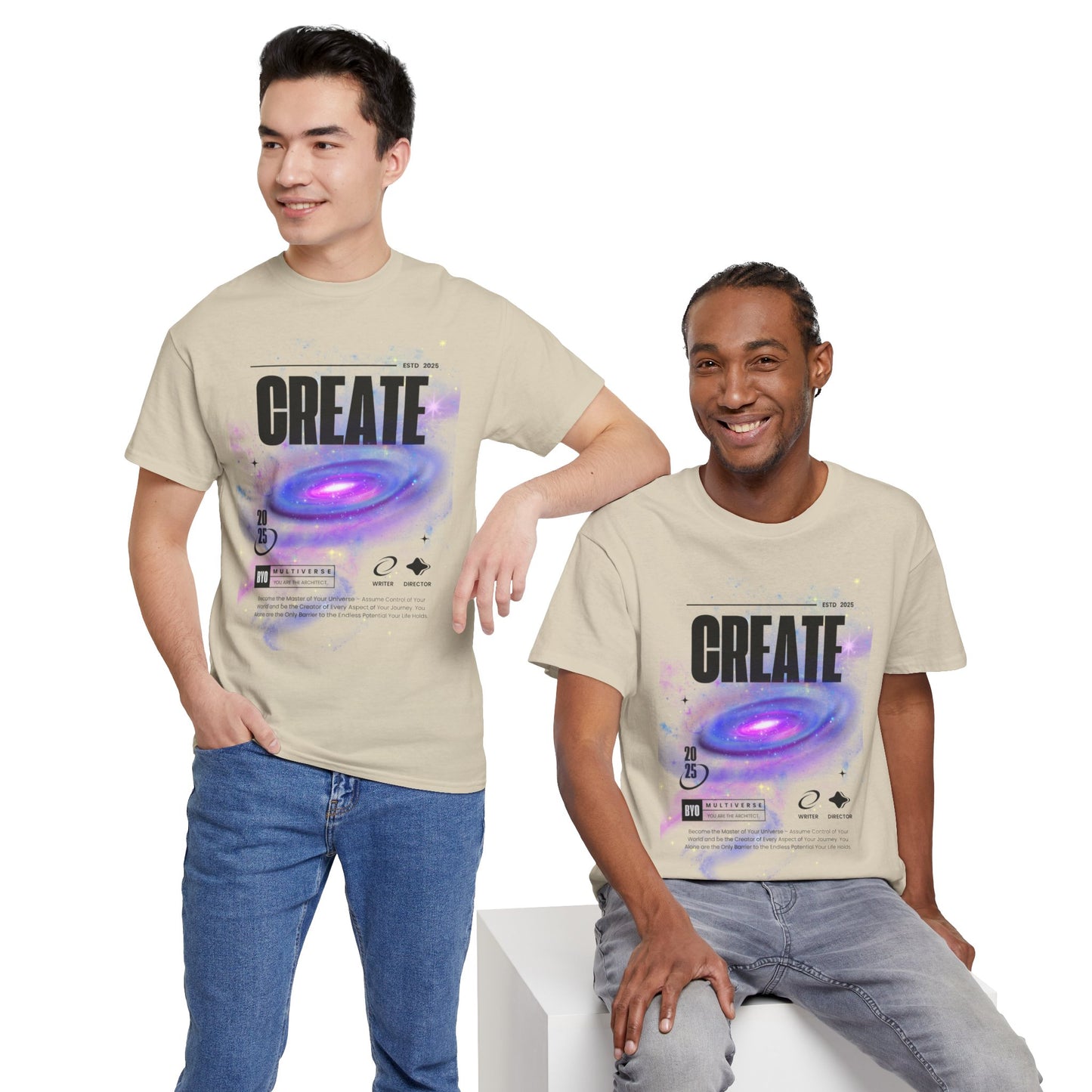 Manifest inspiring create your universe  Unisex Heavy Cotton Tee