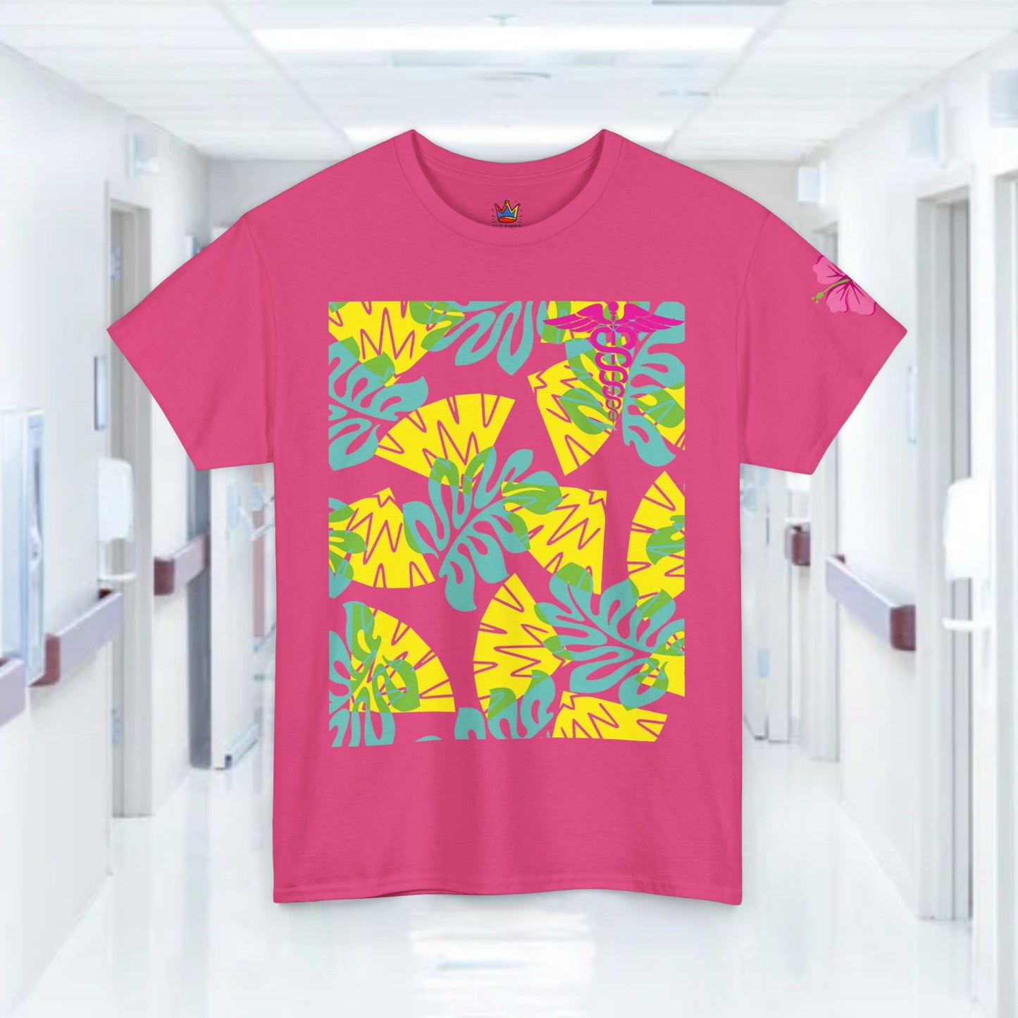 Summertime RN Hawaiian themed t shirt gift for nurses week floral RN shirt tropical themed RN healthcare worker gift t shirt