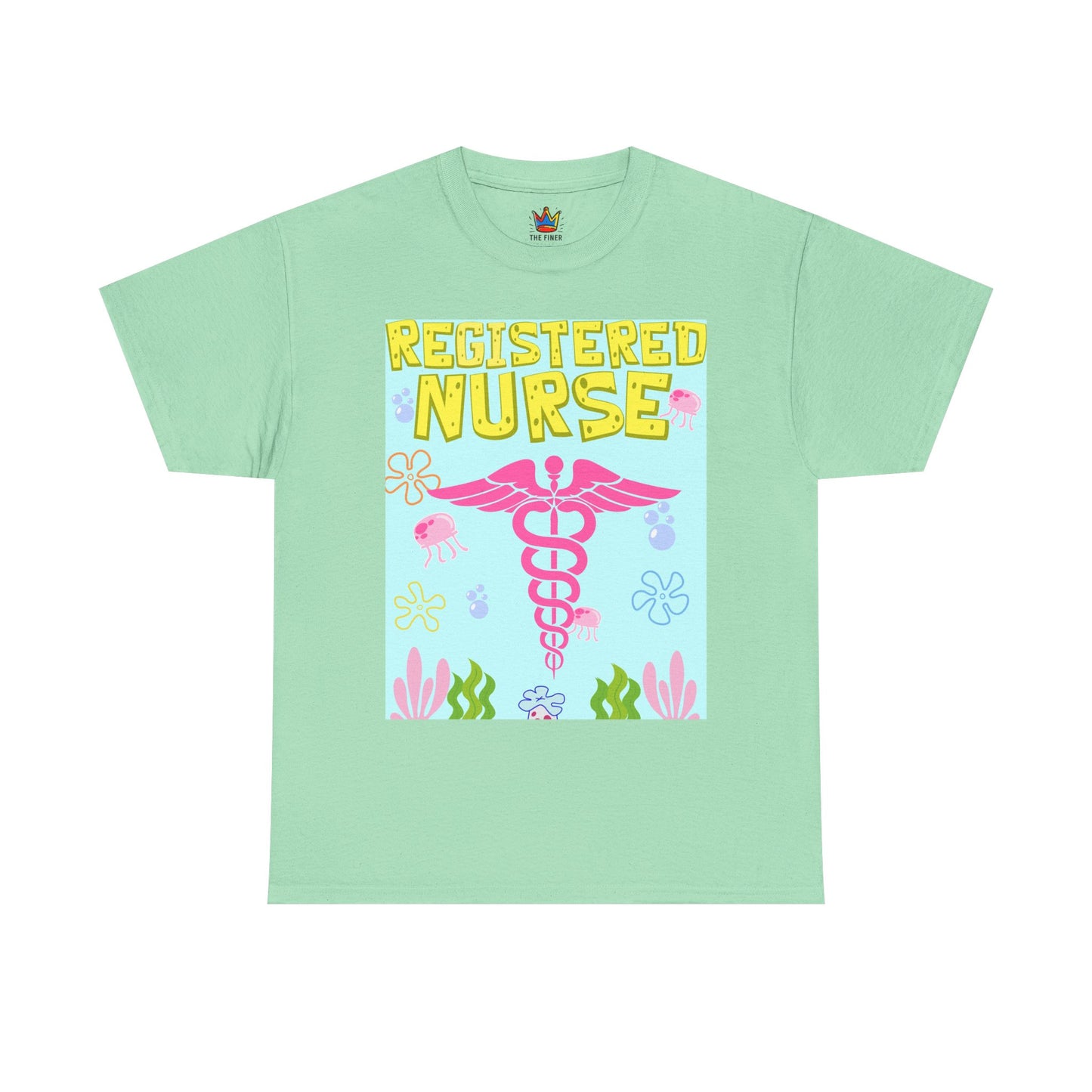 Under the sea theme registered nurse Unisex Heavy Cotton Tee
