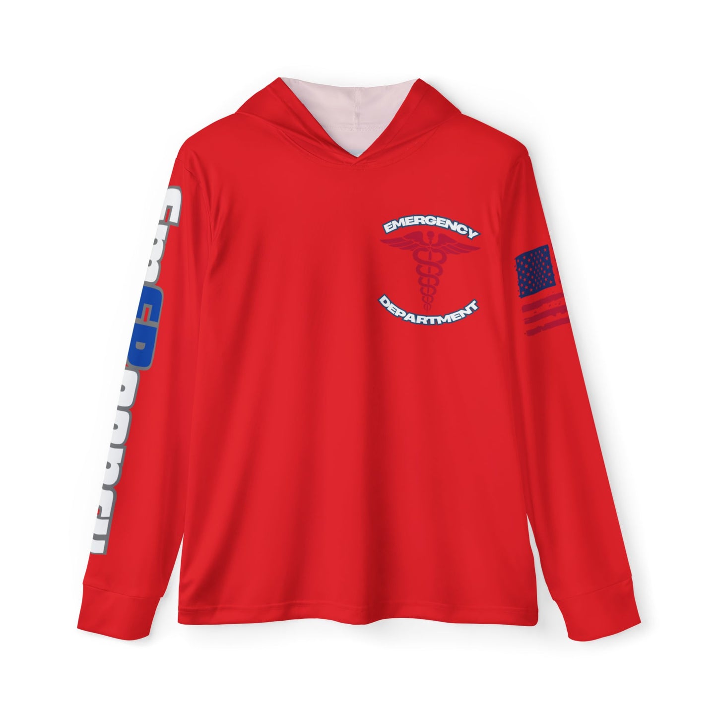 Patriotic Emergency Department Wicking  Sports Warmup Hoodie (AOP)