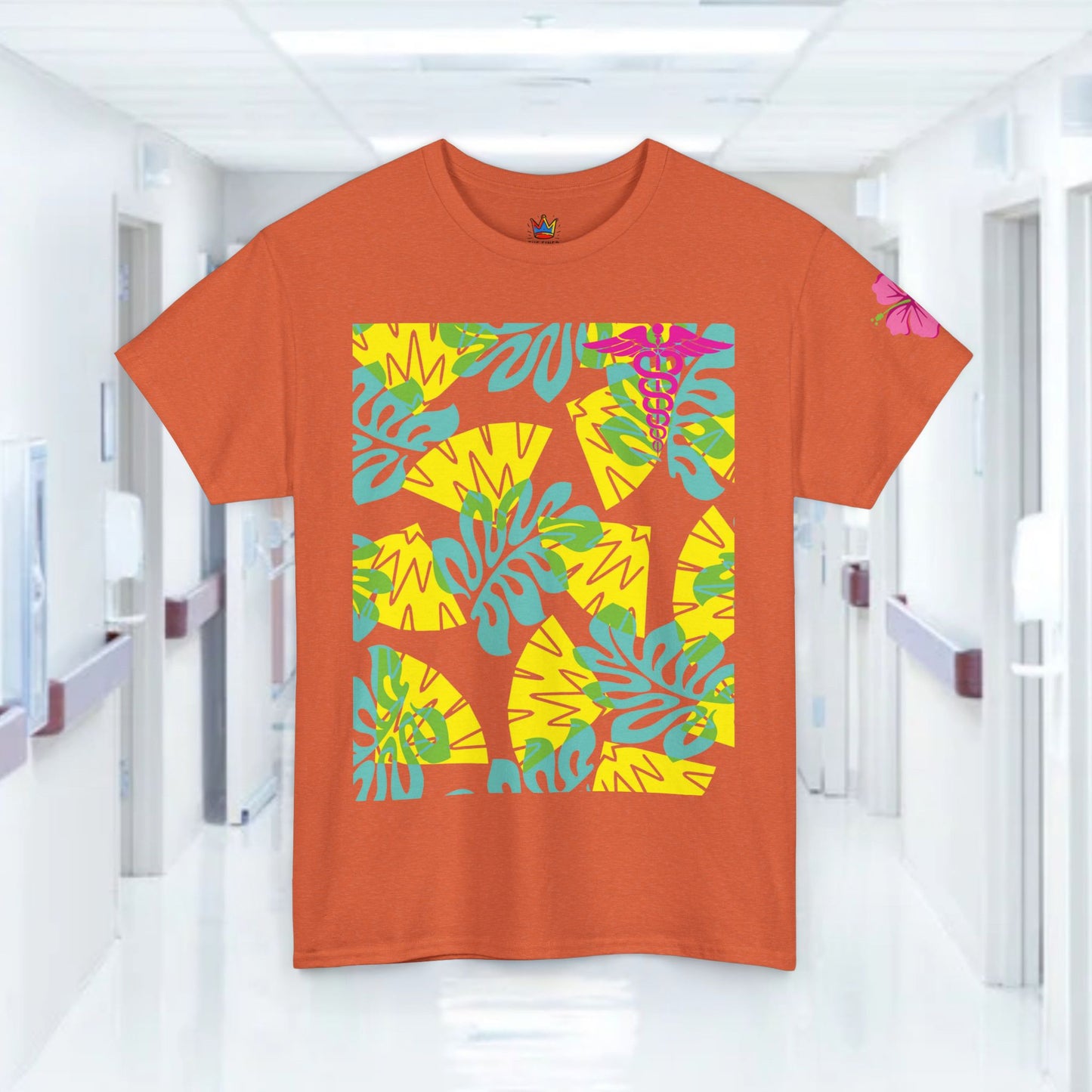 Summertime RN Hawaiian themed t shirt gift for nurses week floral RN shirt tropical themed RN healthcare worker gift t shirt
