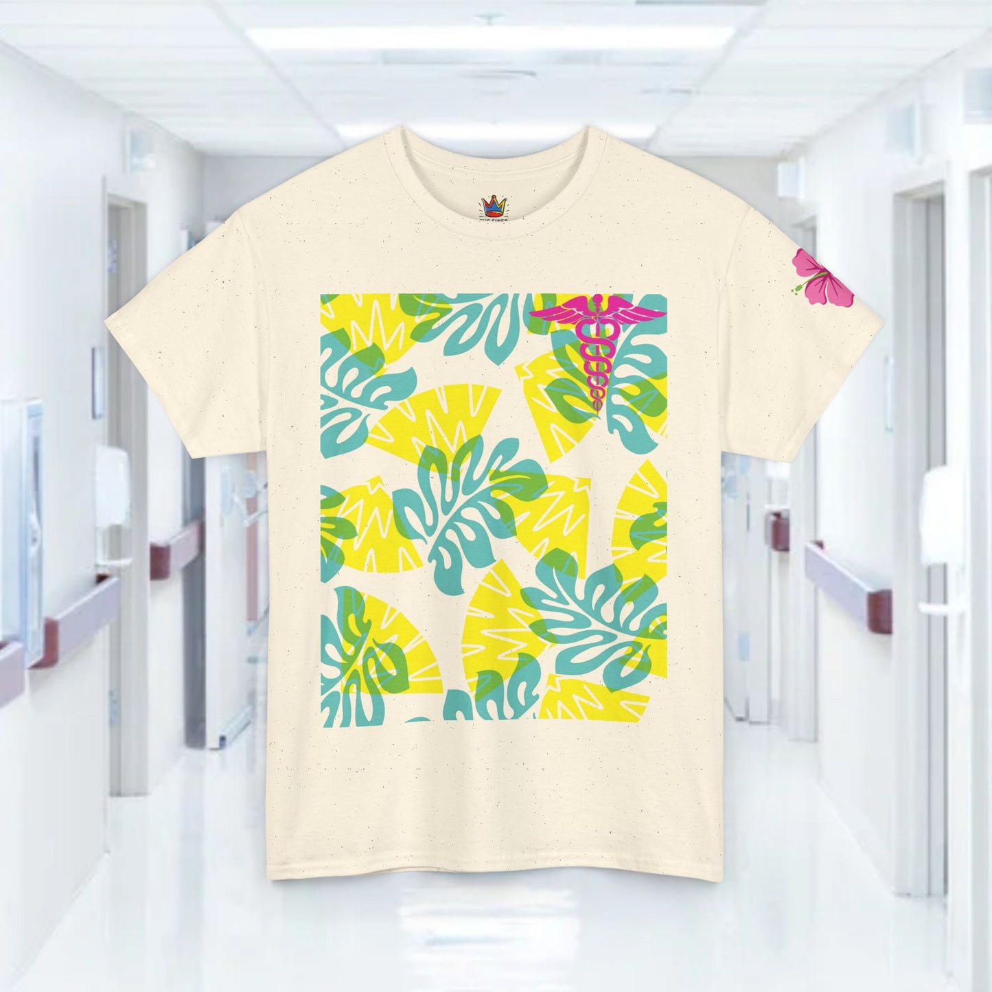 Summertime RN Hawaiian themed t shirt gift for nurses week floral RN shirt tropical themed RN healthcare worker gift t shirt