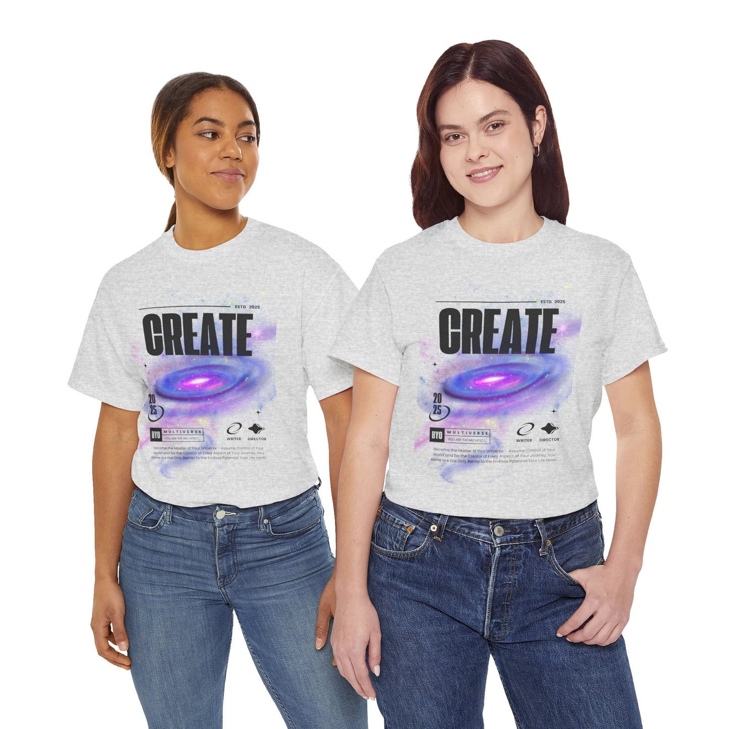 Manifest inspiring create your universe  Unisex Heavy Cotton Tee