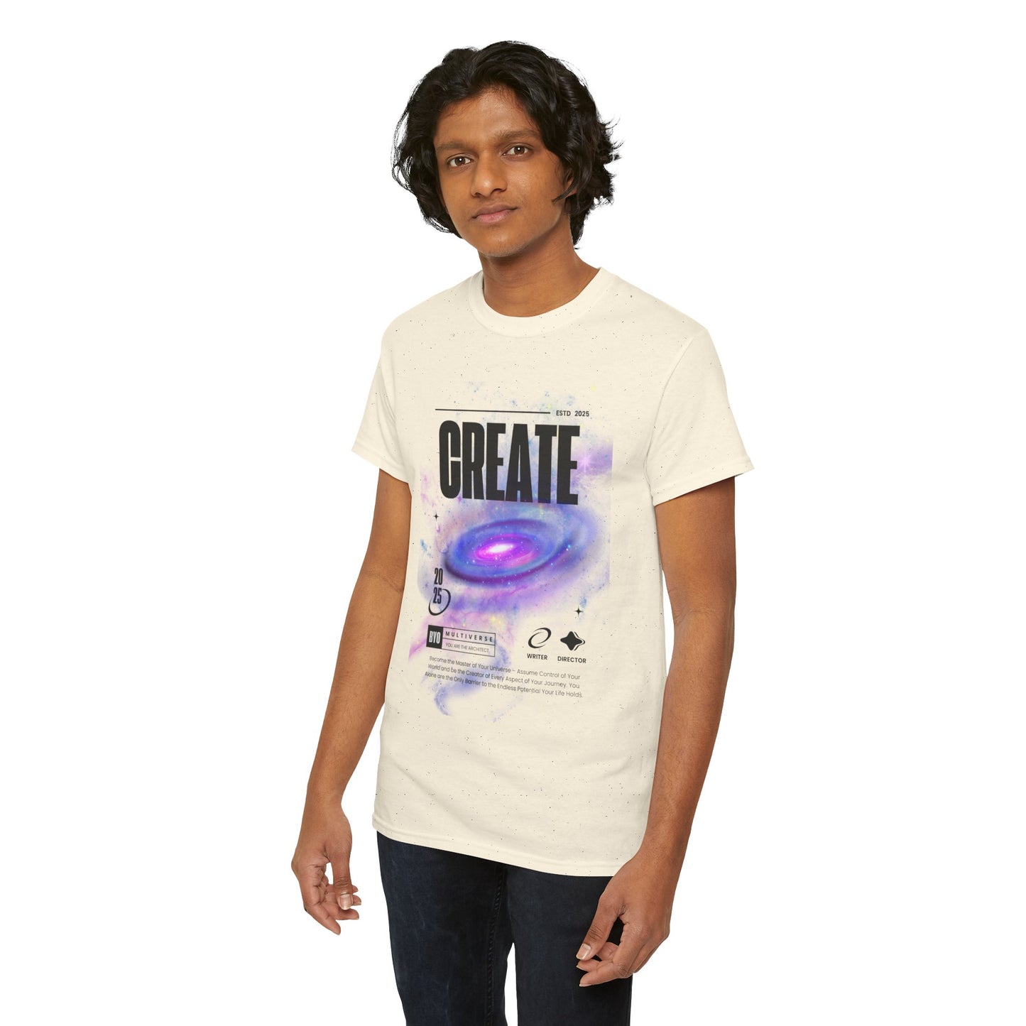 Manifest inspiring create your universe  Unisex Heavy Cotton Tee