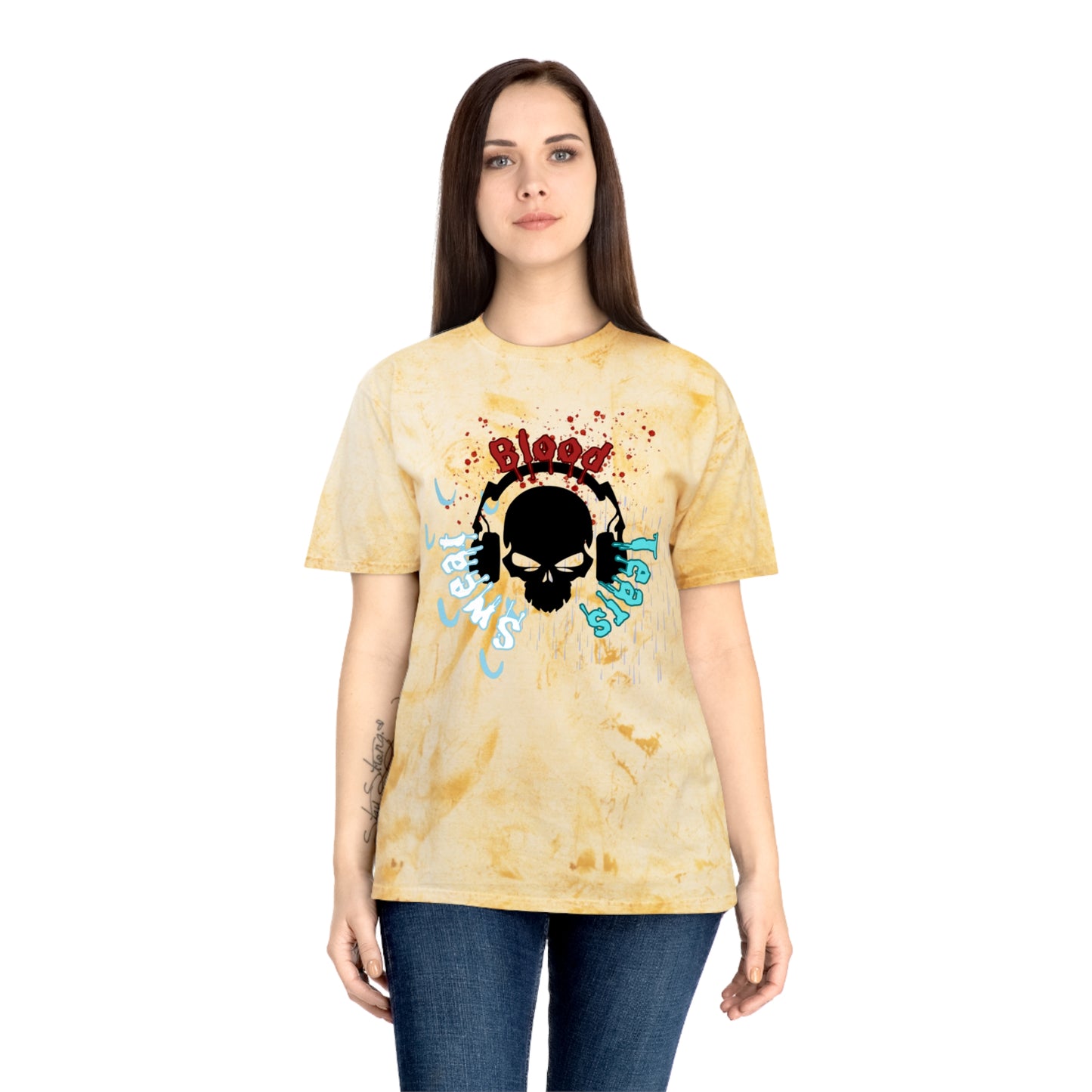 Blood sweat and tears skull Unisex Color Blast T-Shirt