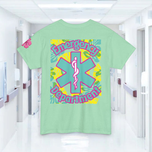 Summertime in the ER Hawaiian themed ED t shirt gift for nurses week floral ER shirt tropical themed er healthcare worker t shirt