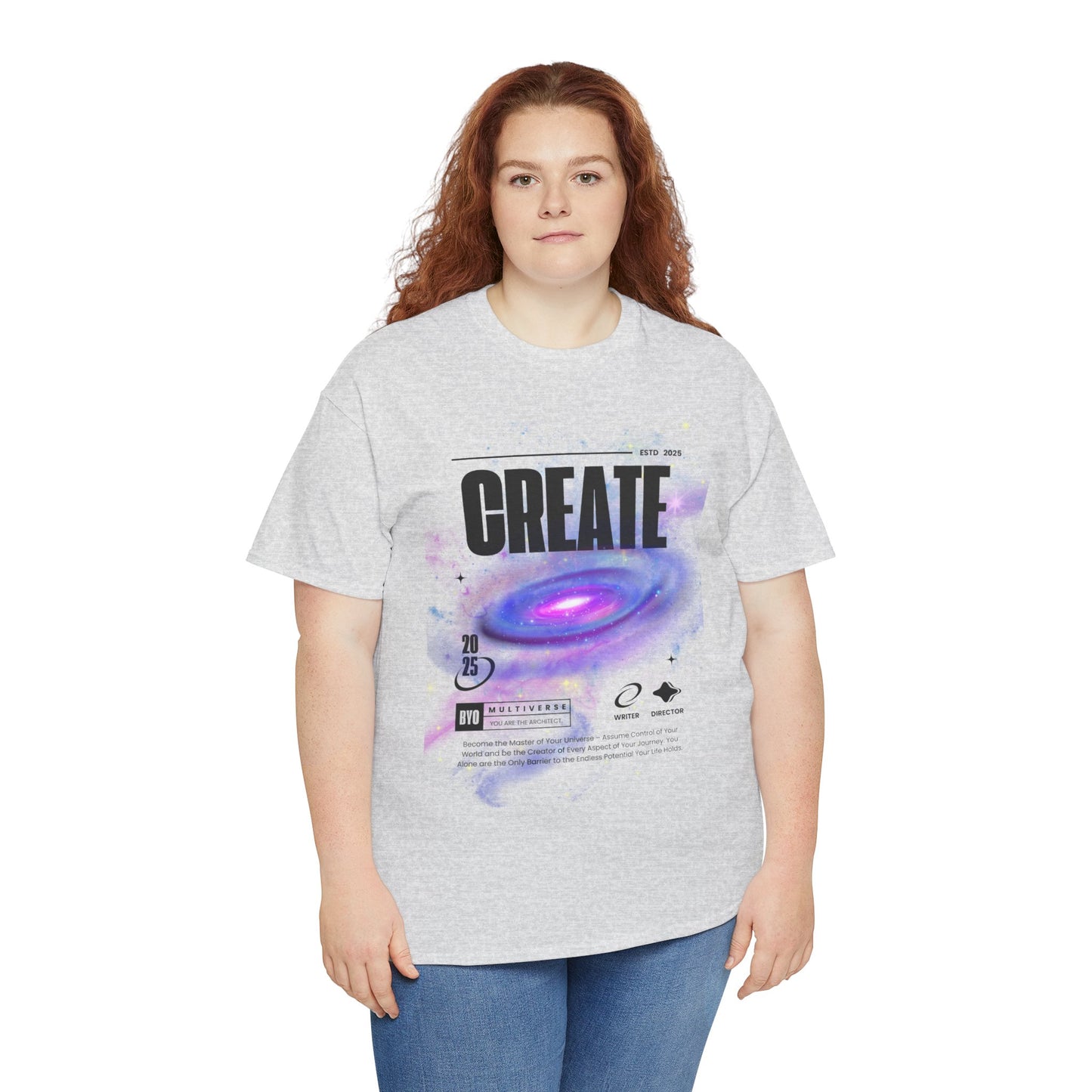 Manifest inspiring create your universe  Unisex Heavy Cotton Tee