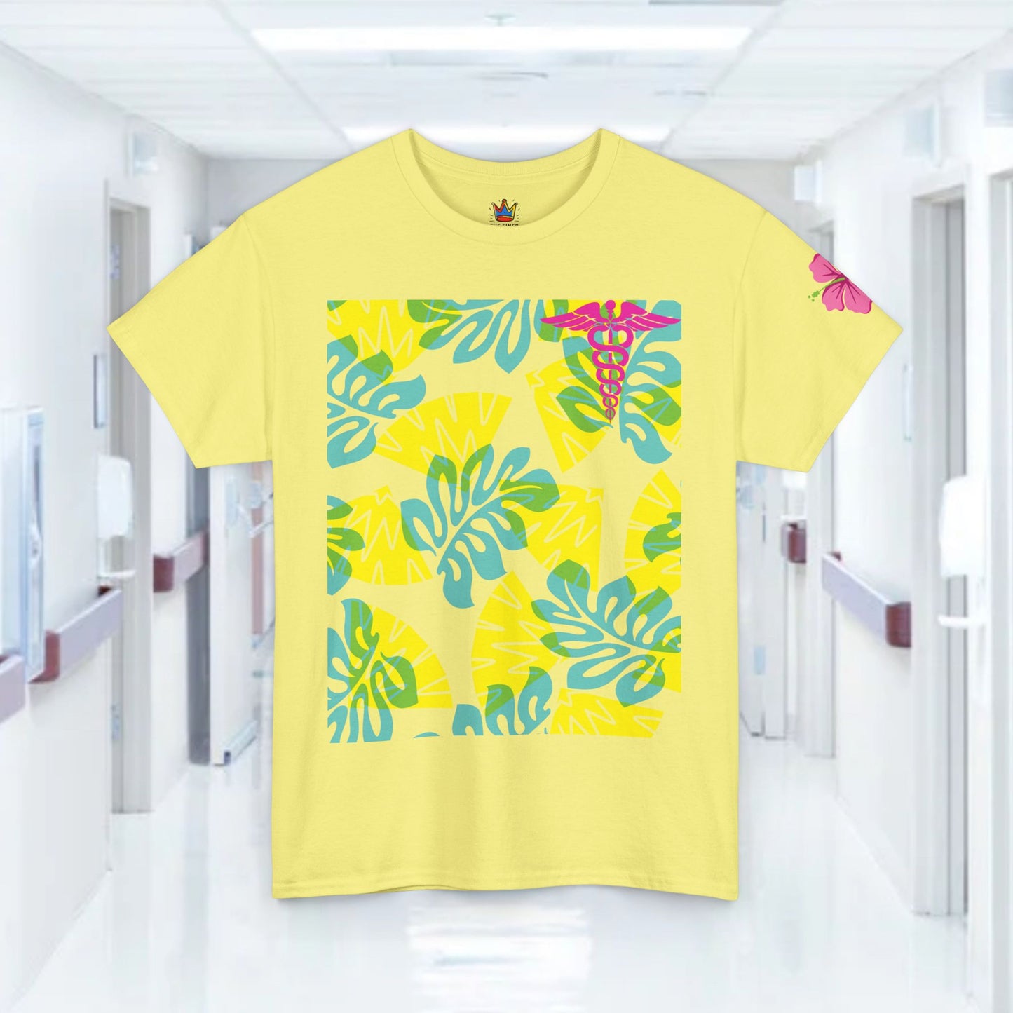 Summertime RN Hawaiian themed t shirt gift for nurses week floral RN shirt tropical themed RN healthcare worker gift t shirt