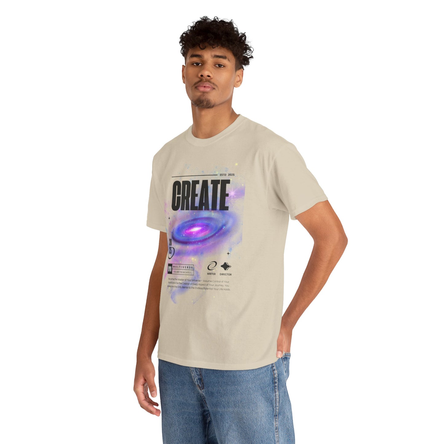Manifest inspiring create your universe  Unisex Heavy Cotton Tee