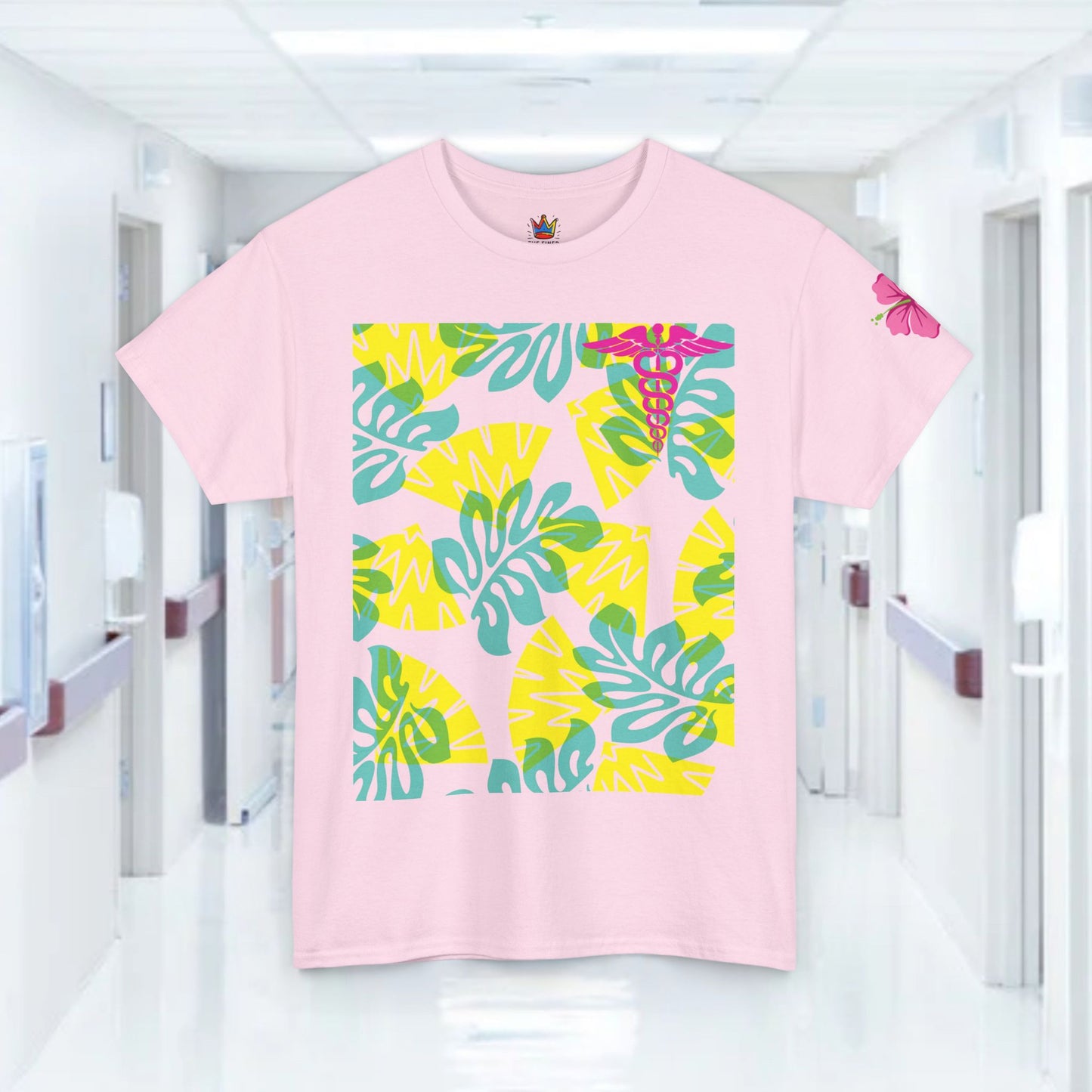 Summertime RN Hawaiian themed t shirt gift for nurses week floral RN shirt tropical themed RN healthcare worker gift t shirt