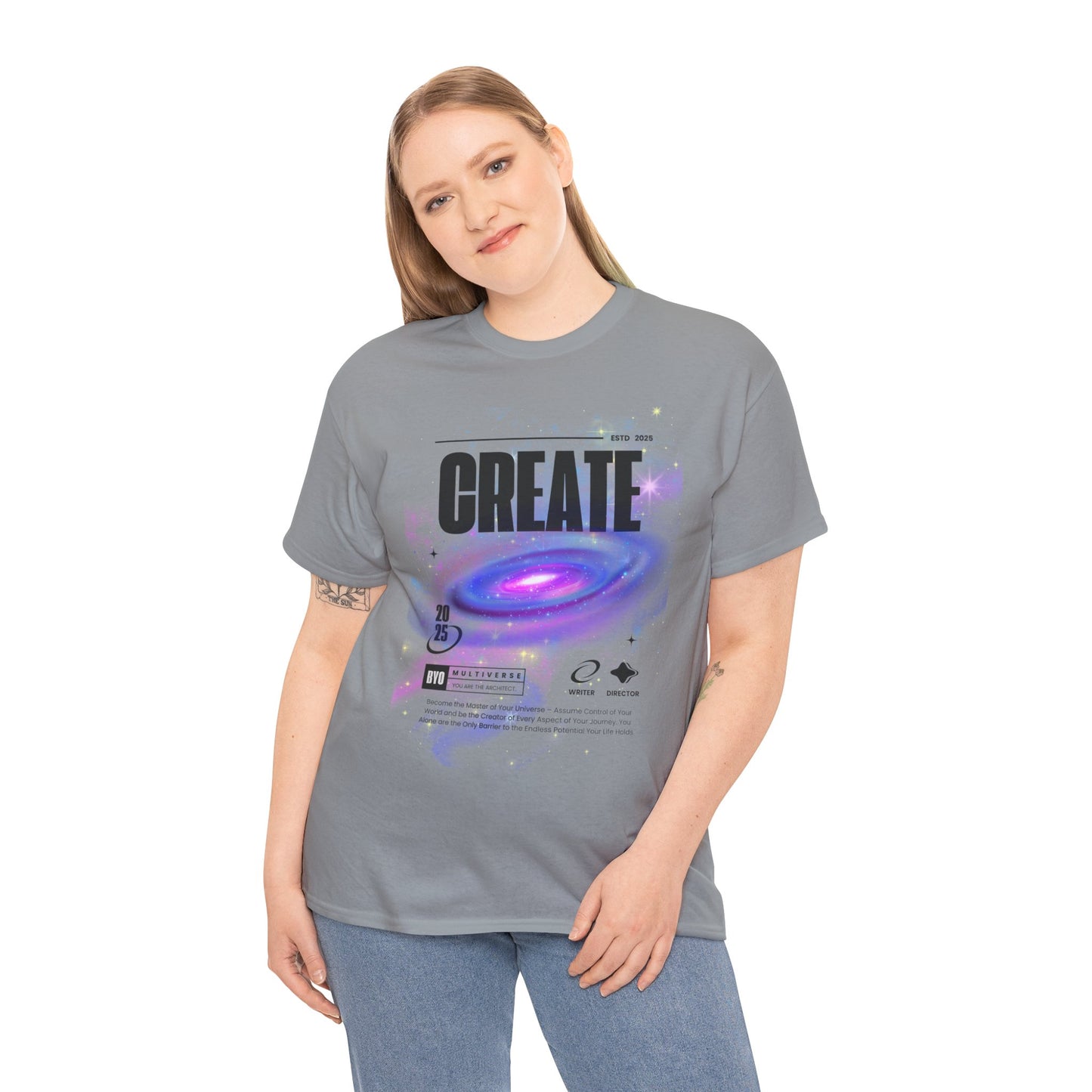 Manifest inspiring create your universe  Unisex Heavy Cotton Tee