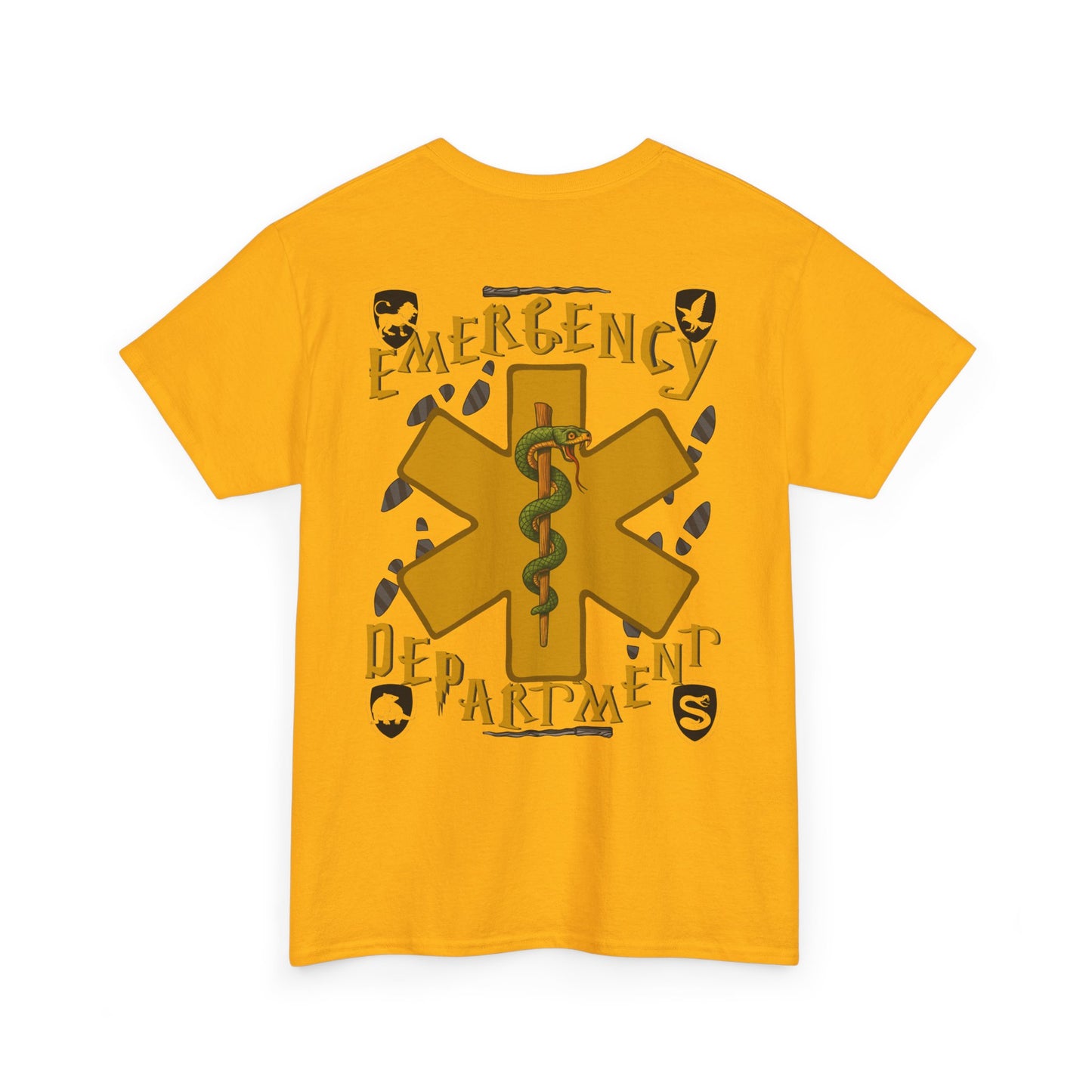 Wizarding world of the Emergency Department potter lover multi house color ED staff tee shirt Unisex Heavy Cotton Tee